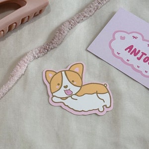Corgi Matte Sticker - corgi, corgi lover, dog lover, cute, kawaii, dogs, dog, dog sticker, corgi sticker, vinyl sticker