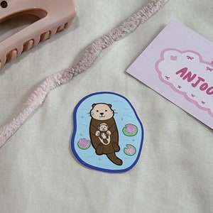 Sea Otter Matte Sticker - sea otter, cute sea otter, baby sea otter, kawaii, cute, sea otter lover, vinyl sticker