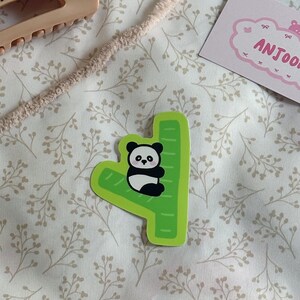 Panda on Bamboo Tree Glossy Sticker - pandas, cute animal, sticker addict, sticker, vinyl sticker, panda sticker