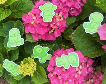 Green Guy Matte Stickers - blind box, blind box figure, blind box collection, funny figure, green guy