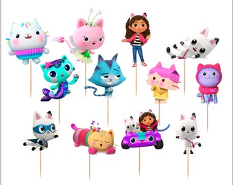Gabby&#39;s Dollhouse Cupcake Toppers - Set of 12
