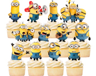 Minions Cupcake Toppers (SET of 12) Minions Theme Party Decorations