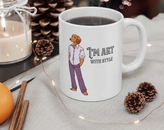 Dog mug, dachshund, stylish art, dachshund mug, unique dachshund gift, coffee mug for dog lovers