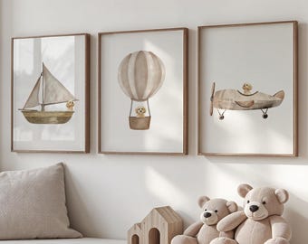 Maltesisk pudel barnrumstavlor, flygplan, segelbåt, ballong (digital nedladdning)