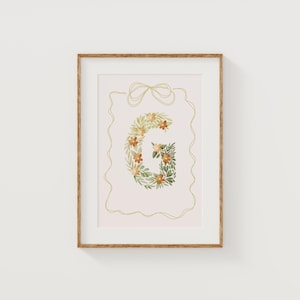 Anfangsdruck Buchstabe G Blumen Kinderzimmer Design Vintage Blume Teen Zimmer Dekor Digitaler Download Kinderzimmer Wandkunst Blumenbuchstabe Boho Baby Girl