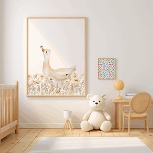 Cute Goose Print Boho Nursery Print Baby Girl Gift Baby Shower Girls ...