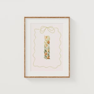 Anfangsdruck Buchstabe I Blumen Kinderzimmer Design Vintage Blume Teen Zimmer Dekor Digitaler Download Kinderzimmer Wandkunst Blumenbuchstabe Boho Baby Girl
