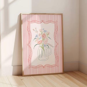 Vintage bloemen kinderkamer muur decor, grillige kinderkamer kunst, meisjes kinderkamer prints, bloemen kunst aan de muur, flirt kinderkamer decor afdrukbare download