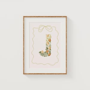 Anfangsdruck Buchstabe J Blumen Kinderzimmer Design Vintage Blume Teen Zimmer Dekor Digitaler Download Kinderzimmer Wandkunst Blumenbuchstabe Boho Baby Girl