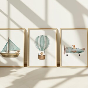 Leuke Groodle-kwekerij print set van 3, leuke hondenkwekerij print kinderkamer decor, uniek genderneutraal gouden doodle kinderkamer digitale download