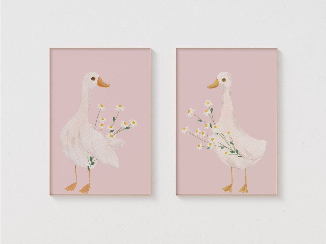 Goose Nursery Print Set of Two Printable Wall Art Nursery Print Boho ...
