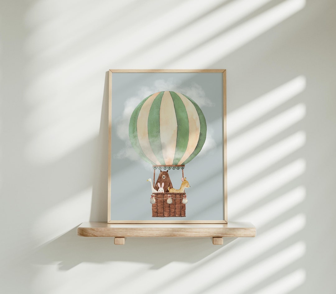 Hot Air Balloon Nursery Print Kids Room Printable Wall Art Gender ...