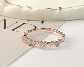 14K Solid Gold Matte Heart Ring Dainty Hearts Ring Layering Stacking Rings Love ring Heart ring Mini heart ring Minimalist Ring Daily Ring