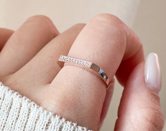 14K Solid Gold Square Ring Stacking Ring Stacking Ring Minimalist Jewelry Simple Ring Unique Square Band Geometric Modern Ring Gift For Her