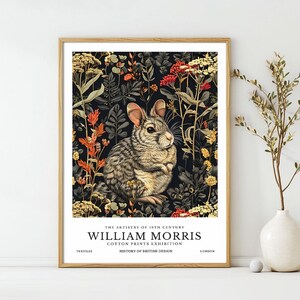 William Morris Posters, Chinchilla Animal Art Print, Vintage Exhibition Wall Deco, William Morris Exhibition Poster