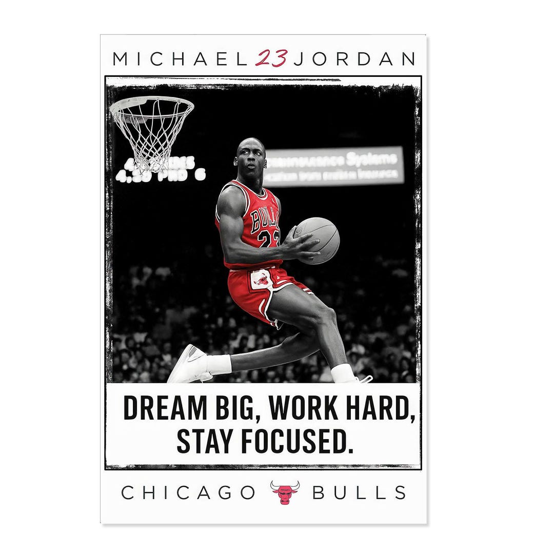 Michael Jordan 23 Poster Motivational Poster Basketball Sport Idol
