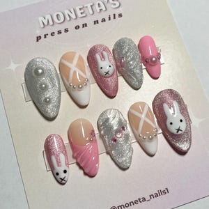 Miffy scintillant à presser sur les ongles