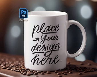 Coffee Mug Mockup PSD Photoshop Ceramic Mug 11oz | 006