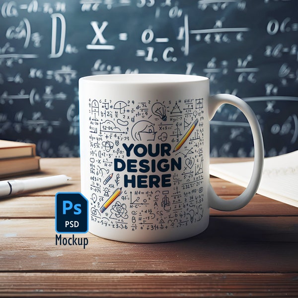 Math Teacher Day Mockup PSD Photoshop Ceramic Mug 11oz | 003