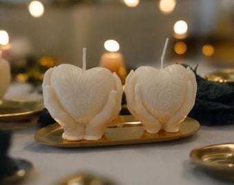 Elegantes velas de corazón con aroma a eucalipto para decoración del hogar Regalo de vela con fragancia de aniversario para juego de velas decorativas de menta y hierba de limón