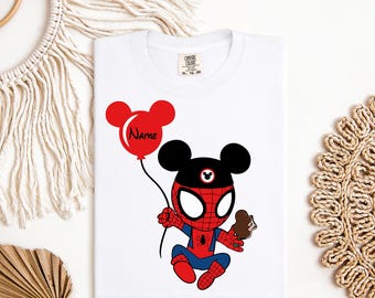Transferencia DTF personalizada de Spiderman, orejas de Disney Spiderman DTF, Mickey Spiderman DTF, Spidey y sus increíbles amigos DTF, camiseta infantil de Disneyworld, camiseta de WDW