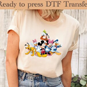 Mickey And Friends, Disney Transfers, Ready to Press, Personalized DTF Transfers, Disney Gifts, High Quality, Heat Press DTF Transfers