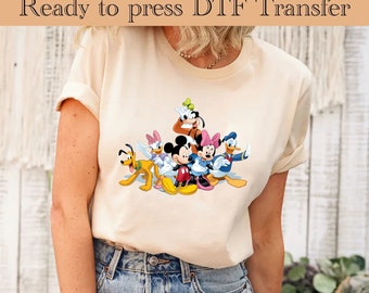 Mickey en vrienden, Disney Transfers, klaar om te drukken, gepersonaliseerde DTF-transfers, Disney-cadeaus, hoge kwaliteit, hittepers DTF-transfers