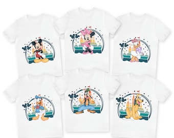 Disney Character DTF Transfer Bundle – Mickey Minnie Donald Daisy Goofy Pluto Family Set – Ready to Press Printable Iron On Design