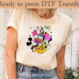 Mickey And Friends, Disney Transfers, Ready to Press, Personalized DTF Transfers, Disney Gifts, High Quality, Heat Press DTF Transfers