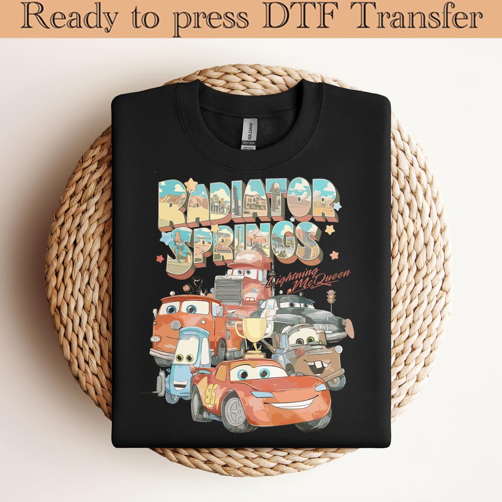 Retro Radiator Springs Cars Movie Dtf Transfer, Lightning Mcqueen Dtf, Cars Movie Disney Shirt, Disney Family Trip Dtf Transfer,Disney Shirt New Design