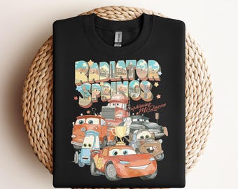 Retro Radiator Springs Cars Movie DTF Transfer, Lightning McQueen Dtf, Cars Movie Disney Shirt, Disney Family Trip Dtf Transfer,Disney Shirt