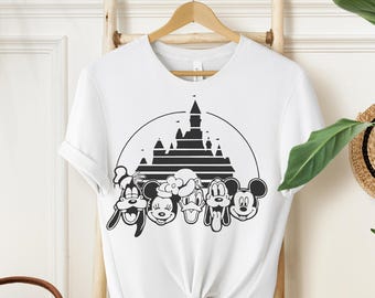 Mickey & Co Friends Castle DTF-overdracht, Disney Mickey en vrienden DTF, Disney-shirt, Disney Trip 2025 DTF-shirt, Disneyland Dtf-overdracht