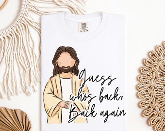 Transferencia "Adivina Quién Ha Vuelto", DTF Religioso de Pascua, DTF de Jesús Vuelve, Camiseta Divertida de Pascua, Transferencia de Jesús, DTF "Jesús Vuelve", Camiseta de Pascua
