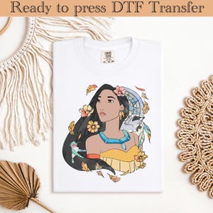 Native Princess DTF Transfer for Shirt - Floral Wind Spirit Heat Press Design - Ready to Press Boho Tribal Graphic for DIY Shirts