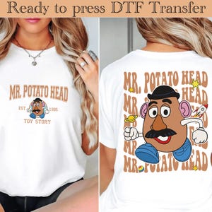 Mr. Potato Head DTF Transfer – Toy Story Inspired Retro Printable Iron On Design – Ready to Press Cute Cartoon DIY Shirt Heat Press Decal