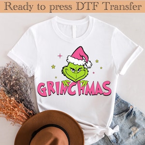 Retro Grinc Squad DTF Transfer, Christmas Ready to Press Transfers for Apparel, Merry Christmas Sweetshirt, Xmas Vibes Heat Press Transfer