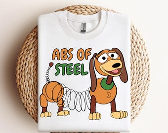 Transferencia DTF de Slinky Dog de ABS de acero, DTF divertido de Toy Story, Ideas geniales de regalos de Disney para hombres y mujeres, DTF de Slinky Dog de Toy Story, Camiseta divertida de Disney