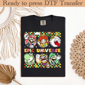 Epic Universe Mario Dtf Print,Super Mario Dtf, Family Universe Park Trip Shirt Press,Disney,Epic Universe Dtf Press,How To Train Your Dradon