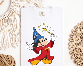 Vintage Mickey Mouse Wizard The Walt Disney Studios Wizard Mickey Mouse Disney Dtf Transfer ,Sorcerer Mickey,Fantasia Dtf,Disneys Wizard Dtf