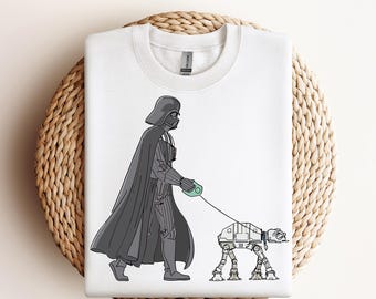 Darth Vader AT-AT Walker DTF Transfer,Star Wars Hundeliebhaber Darth Vader Dtf,Galaxy's Edge Dtf, Disneyland Urlaub,Star Wars Shirt, Disney Trip