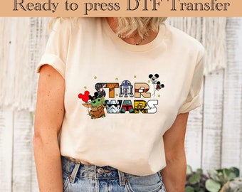 Disney Star Wars DTF Transfer Shirt,Star Wars Group Dtf,Star Wars Charaktere,Star Wars Land, hervorragender Preis für ein Shirt