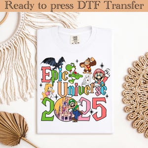 Epic Universe Mario Dtf Print,Super Mario Dtf, Family Universe Park Trip Shirt Press,Disney,Epic Universe Dtf Press,How To Train Your Dradon