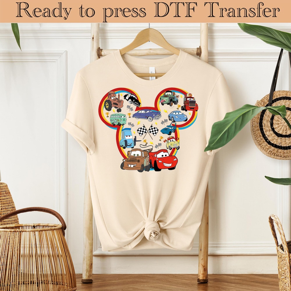 Pixar Cars Dtf, Disney Lightning Mcqueen Dtf, Mickey Head Transfer, Disney Kids Shirt, Tow Mater Shirt, Doc Hudson Dtf, Sally Carrera New Design