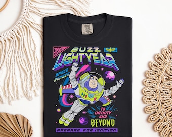 Transferencia DTF de Buzz Lightyear - Impresión de Space Ranger lista para planchar - Hasta el infinito y más allá para camisetas - Diseño de Pixar
