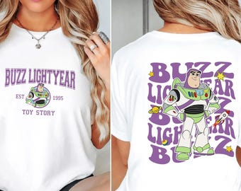 Transferencia DTF de Buzz Lightyear - Toy Story para planchar en camisetas infantiles - Impresión lista para prensar - Diseño retro de dibujos animados