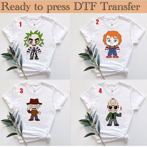 Halloween Character DTF Transfer, Horror Character Halloween DTF , Scary Horror Characters, Horror Friends, Ready to Press , Halloween DTF