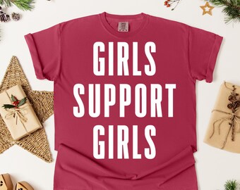 Girls Support Girls DTF Transfer, Feminist Quote Shirt Print, Empowerment Design for Women, Positive Girl Power Heat Press