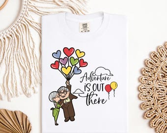 Up Couple Adventure DTF Transfer, Love Balloon Shirt Print, Cute Grandparents Design, Valentine Heat Press Design for Apparel