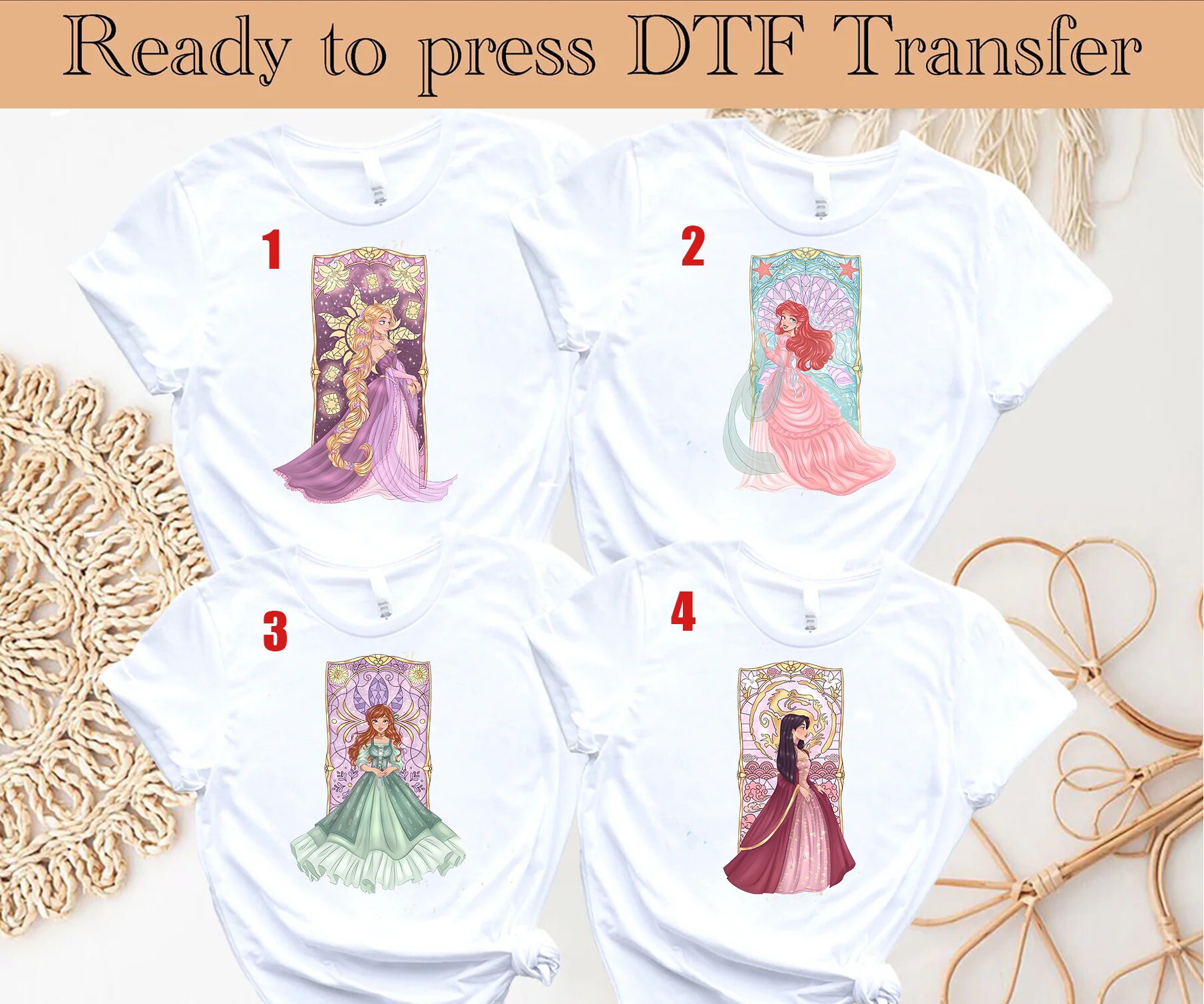 Princess Heat DTF Transfer,disney Princess DTF, Princess Ready to Press ...