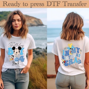 Custom Disney Mickey Birthday Boy Two-Sided DTF Transfer, Disney In My Birthday Era DTF,Disney Mickey Mouse DTF Transfers,Birthday Boy Shirt